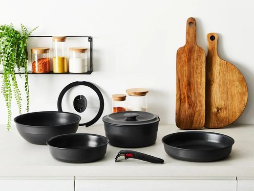 Tefal Набір посуду Tefal Ingenio Inspiration, 6предметів, алюміній, скло, бакеліт, чорний L867S604 фото
