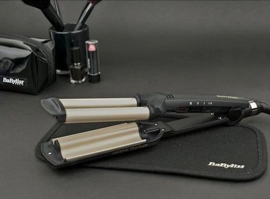 BaByliss Плойка гофре , темп.режимов-3, 160-200С, естественные волны, керамика, черный C260E фото