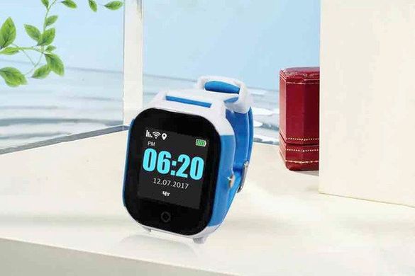 Детские телефон-часы с GPS трекером GOGPS ME К23 синие с белым K23BLWH фото