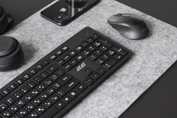 Клавіатура 2E KS260 WL EN/UKR Black 2E-KS260WB фото