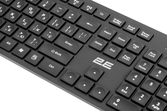 Клавіатура 2E KS260 WL EN/UKR Black 2E-KS260WB фото