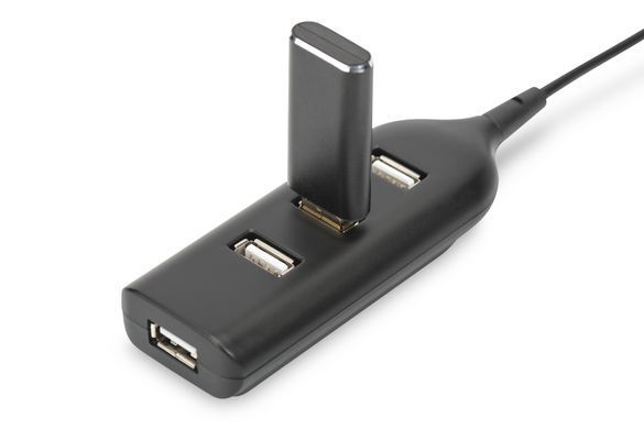 Digitus Концентратор USB 2.0, 4 порти, пасивний, чорний AB-50001-1 фото