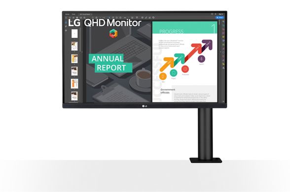 Монитор LG 27" 27QN880-B 2xHDMI, DP, USB-C, MM, IPS, Pivot, 2560x1440, 75Hz, 99%sRGB, FreeSync, HDR10 27QN880-B фото