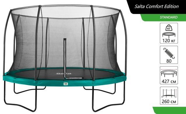 Батут Salta Comfort Edition круглый, 427см, зелёный 5078G фото