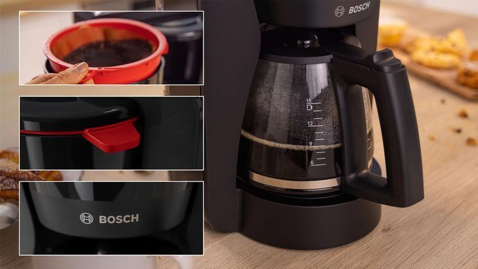 Bosch Кофеварка капельная 1.25л, молотая, черная TKA2M113 фото