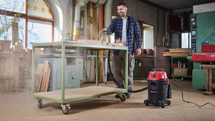 Einhell Пылесос профессиональный TC-VC 1825 А, 1250 Вт, пластик 25 л, 180 мбар, шланг 2.5 м, кабель 3 м, розетка 2.2 кВт, 4.2 кг 2342485 фото