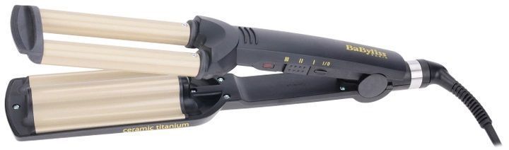 BaByliss Плойка гофре , темп.режимов-3, 160-200С, естественные волны, керамика, черный C260E фото