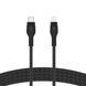 Belkin Кабель USB-С - Lightning, BRAIDED SILICONE, 1m, black 1 - магазин Coolbaba Toys