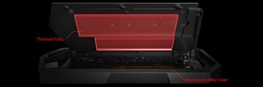 ASUS Портативний корпус для SSD ROG STRIX ARION LITE ESD-S1CL/BLK/G/AS Lite PCIe NVMe M.2 2230/2242/2260/2280 USB Type-C 3.2 Gen 2x 90DD02H0-M09010 фото