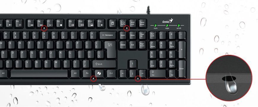 Genius Комплект клавиатура и мышь Genius KM-100SE, AI, EN/UKR, черный 31330009410 фото