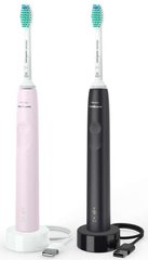Philips Щетка зубная электр. Sonicare 3100 series набор, 31т. колеб/мин, насадок-1, 2 шт в наборе, розовый, черный HX3675/15 фото