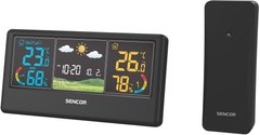 Sencor Метеостанція, внутр/зовн вимірювання, темп-ра, вологість, час, прогноз погоди, чорний SWS4100B фото