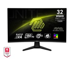 MSI Монітор 31.5" MAG 32CQ6F 2xHDMI, DP, Audio, VA, 2560x1440, 180Hz, 0.5ms, sRGB 101%, CURVED, AdaptiveSync 9S6-3DC91M-001 фото