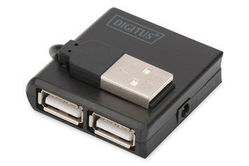 Digitus Концентратор USB 2.0, 4 порта, чорний DA-70217 фото