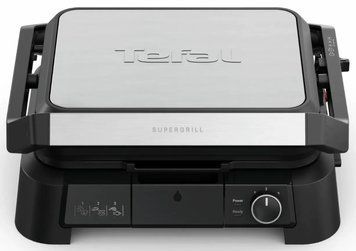 Tefal Гриль с прижимной крышкой SuperGrill 4in1 2000 Вт, 3 температурных режима, съемные пластины, металл GC517DE0 фото