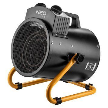Теплова гармата електрична Neo Tools, 3кВт, 80м кв., 354м куб./г, нагр.елемент - нерж.сталь, IPX4 90-068 фото