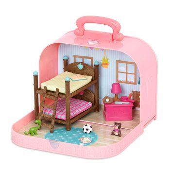 Li`l Woodzeez Игровой набор - Кейс розовый (Двухъярусная кровать) с аксессуарами WZ6597Z фото