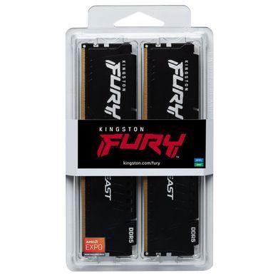 Kingston Пам'ять ПК DDR5 32GB KIT (16GBx2) 6000 FURY Beast EXPO KF560C36BBE2K2-32 фото