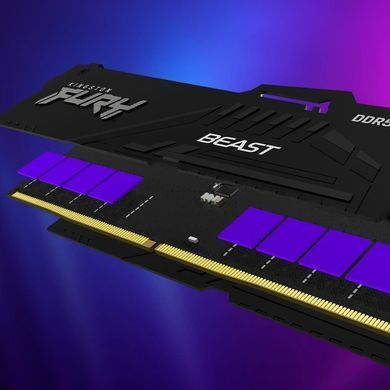 Kingston Память ПК DDR5 128GB KIT (64GBx2) 5600 FURY Beast RGB KF556C40BBAK2-128 фото