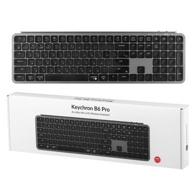 Keychron Клавиатура мембраная B6 Pro, USB/WL/BT, space gray B6P-K1-UA фото