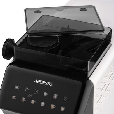 ARDESTO Кофемашина, 2л, зерно, автомат.капуч, дисплей, авторецептов -9, бело-черный FCM-FA900W фото
