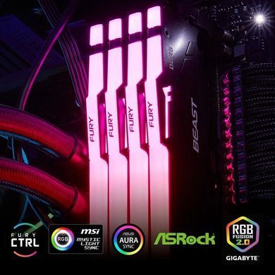 Kingston Память ПК DDR5 128GB KIT (64GBx2) 5600 FURY Beast RGB KF556C40BBAK2-128 фото