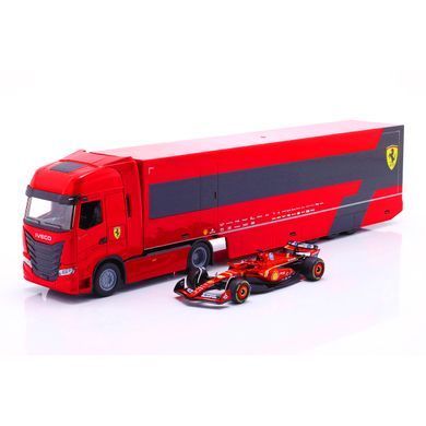 Ігровий набір - ВАНТАЖІВКА-ТЯГАЧ IVECO S-WAY ТА БОЛІД SF-24 (1:43) 18-36867 фото