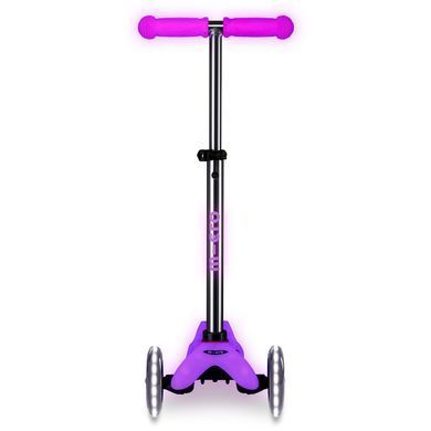Самокат MICRO серії "Mini Deluxe Glow LED" &ndash; МОРОЗНИЙ РОЖЕВИЙ (до 50 kg, 3-х колісний, світло) MMD217 фото