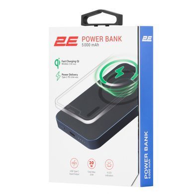2E Портативное зарядное устройство Power Bank Wireless QI 5000мА&middot;год, 20Вт, PD, синий 2E-PB0545-BLUE фото