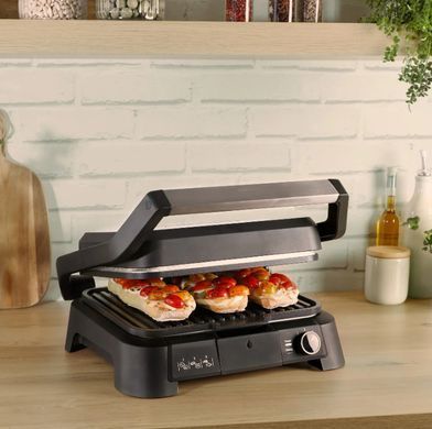 Tefal Гриль с прижимной крышкой SuperGrill 4in1 2000 Вт, 3 температурных режима, съемные пластины, металл GC517DE0 фото