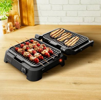 Tefal Гриль с прижимной крышкой SuperGrill 4in1 2000 Вт, 3 температурных режима, съемные пластины, металл GC517DE0 фото