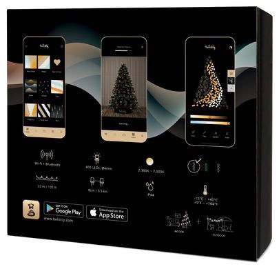 Smart LED Гірлянда Twinkly Strings AWW 400, Gen II, IP44, довжина 32м, кабель чорний TWS400GOP-BEU фото