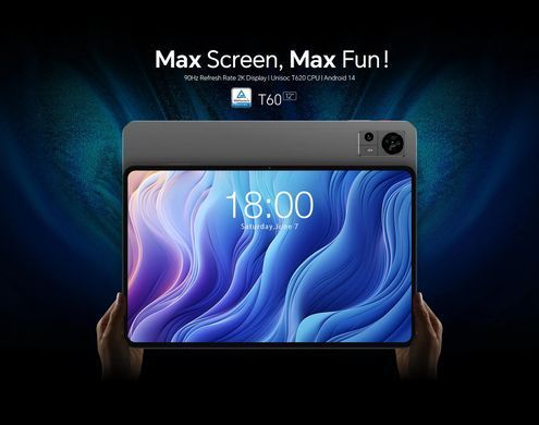 TECLAST Планшет T60 12" 8ГБ, 256ГБ, LTE, 8000мА&bull;ч, Android, серый 6940709686737 фото
