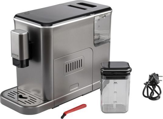 Gorenje Кофемашина, 1,5л, зерно, автомат.капучинатор, дисплей, авторецептов - 7, сенсорное управл., антрацит GFACM20S фото