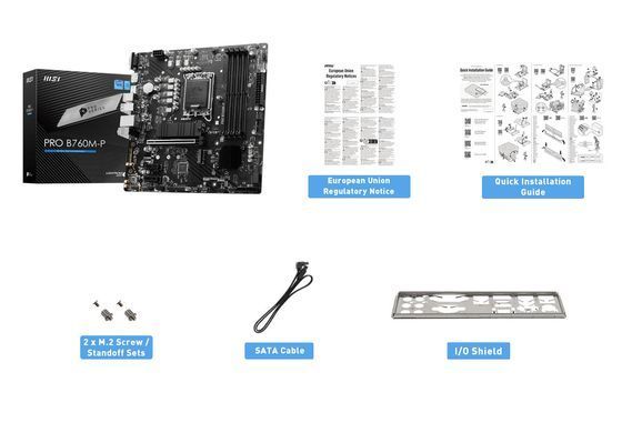 MSI Материнcька плата PRO B760M-P s1700 B760 4xDDR5 HDMI DP D-Sub mATX 911-7E02-030 фото
