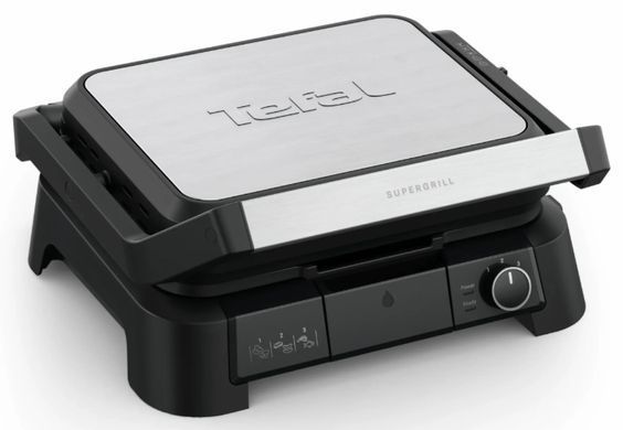 Tefal Гриль с прижимной крышкой SuperGrill 4in1 2000 Вт, 3 температурных режима, съемные пластины, металл GC517DE0 фото