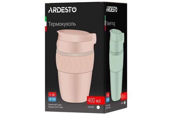 ARDESTO Термокухоль Cosy 400 мл, нержавіюча сталь, чорний AR2640BT фото