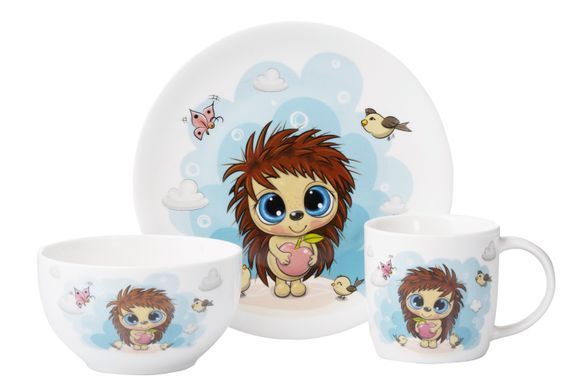 ARDESTO Набір дитячого посуду Sweet hedgehog, 3 предмети, порцеляна AR3455HS фото