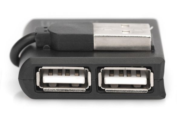 Digitus Концентратор USB 2.0, 4 порта, чорний DA-70217 фото