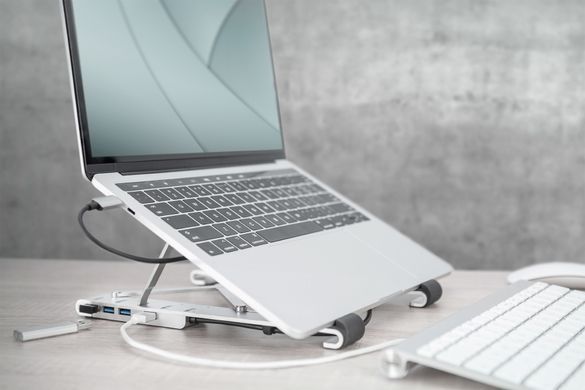 Digitus Подставка для ноутбука Variable Notebook Stand, до 17'', USB-C Dock 5-Port, серая DA-90424 фото