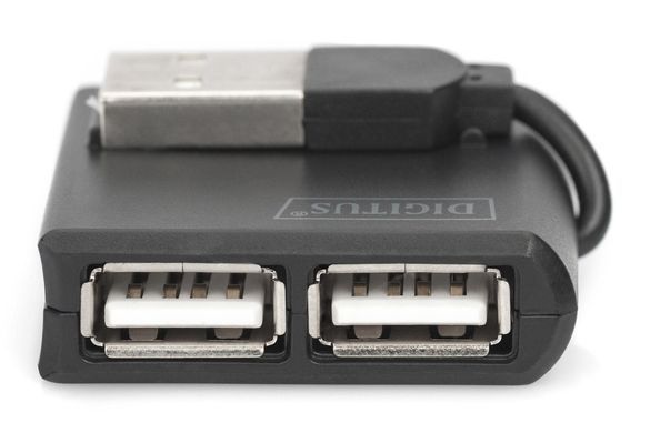 Digitus Концентратор USB 2.0, 4 порта, чорний DA-70217 фото