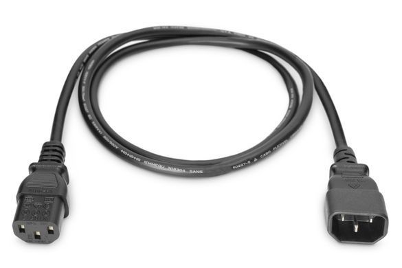 Digitus Кабель живлення C14-C13 M/F, 1.2m, 0.75qmm, black AK-440201-012-S фото