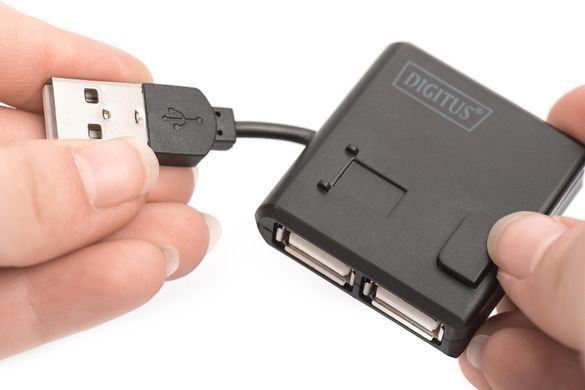 Digitus Концентратор USB 2.0, 4 порта, чорний DA-70217 фото
