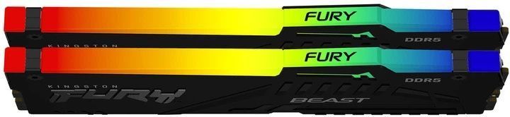 Kingston Память ПК DDR5 128GB KIT (64GBx2) 5600 FURY Beast RGB KF556C40BBAK2-128 фото