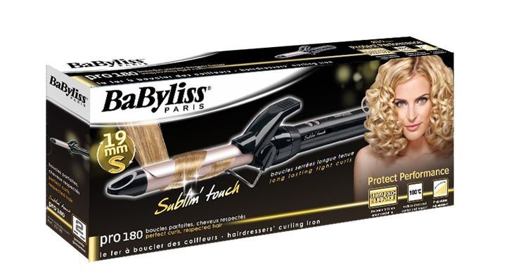 BaByliss Плойка, 45Вт, темп.режимів-10, D -19mm , 110-180С, кераміка, чорний C319E фото