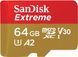SanDisk Карта пам'яті microSD 64GB C10 UHS-I U3 R170/W80MB/s Extreme V30 + SD 1 - магазин Coolbaba Toys