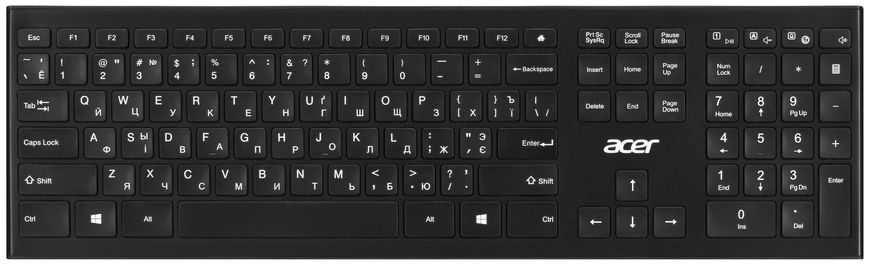 Acer Клавіатура OKR010, 109key, WL, EN/UKR/RU, чорний ZL.KBDEE.010 фото