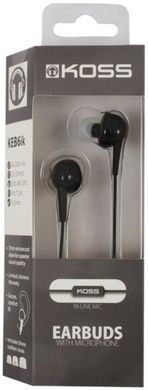 Koss Навушники In-Ear KEB6iK, 3.5 mini-jack, Mic, Чорний 194762.101 фото