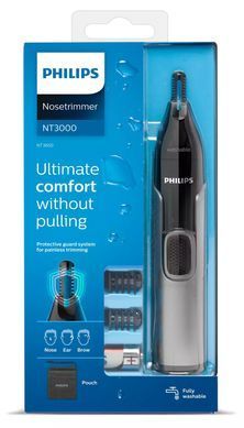 Philips Тример Series 3000, 1хАА, насадок-2, сталь, чорний NT3650/16 фото