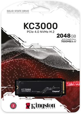 Накопитель SSD Kingston M.2 2TB PCIe 4.0 KC3000 SKC3000D/2048G фото
